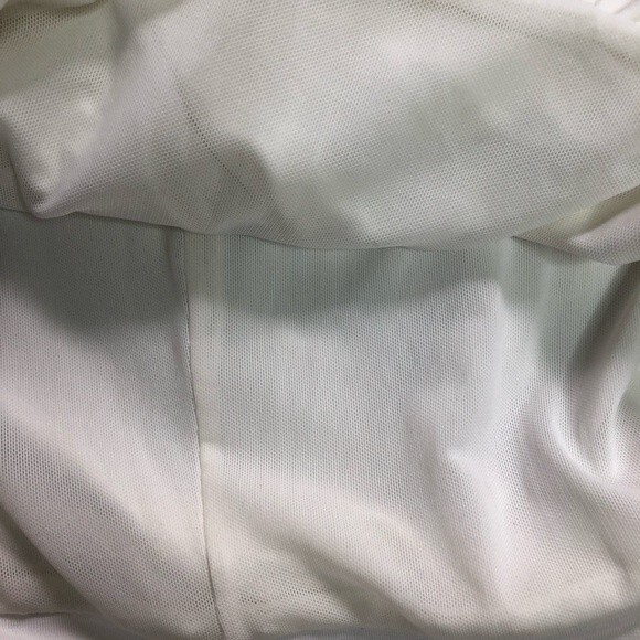 MaxMara Studio White V-neck Peplum Babydoll Mesh Lined Top - Picture 7 of 7